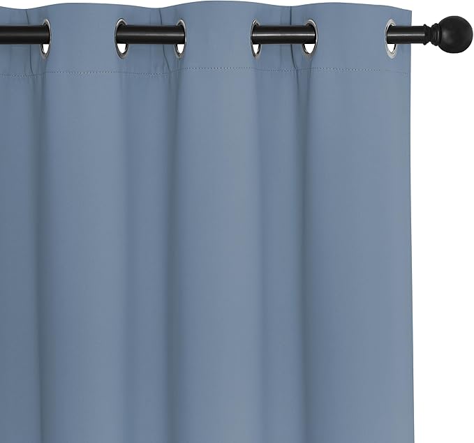 NICETOWN Room Darkening Curtain for Living Room - Energy Saving Thermal Insulated Grommet Room Darkening Curtain/Drape for Bedroom (1 Panel, 46 by 72, Stone Blue) NICETOWN