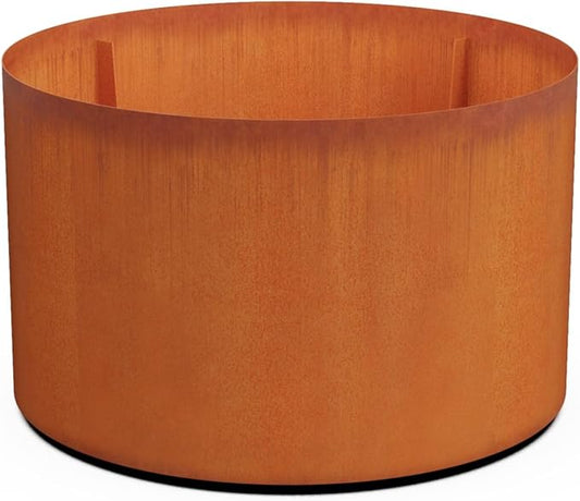 PLANTERCRAFT Corten Steel Metal Planter Box, Round Sizes, Modern Garden Steel planters for Commercial and Residential Outdoor Use. Plantercraft