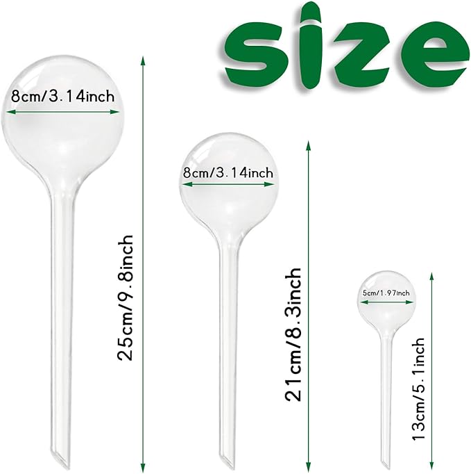20 PCS Clear Plant Watering Globes,Plastic Self-Watering Bulbs,Self Watering Planter Insert Plant Accessories for Plants Indoor,Outdoor,Flowerpot,Home Garden(Large,Medium,Small) -PlantWateringGlobes-