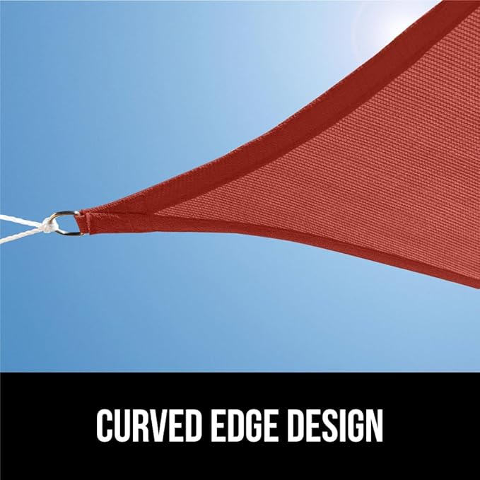 GORILLA GRIP Heavy Duty Sun Shade, UV Protection Fade Tear and Rust Resistant Rectangle Sunshade Canopy, Curved Edges Blocks Sunlight, Breathable Sail, Outdoor Patio, Lawn Garden, 6x10 FT Terra GorillaGrip