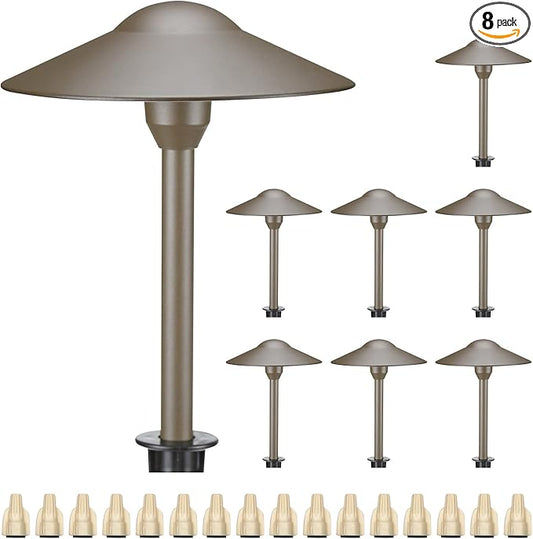 Lumina Lighting® 3W Landscape Lighting 12V Landscape Lights Low Voltage Landscape Path Lights Warm White Waterproof Outdoor Replaceable G4 LED Bulb for Garden Pathway Lawn Yard (Bronze, 8-Pack) LuminaLighting%C2%AE