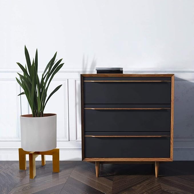 2 Pack Plant Stand Indoor Outdoor, Mid Century Plant Stand for Indoor Plants, Wood Modern Plant Holder Rattan Flower Plant stool, Low Short Boho Rustic Planter Stand, Fit 5-15 Inch Pot GendralForwepup