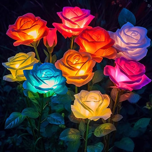 Solar Lights Outdoor Waterproof for Garden Decor, 4 Pack Solar Garden Lights for Outside, Outdoor Solar Lights for Yard with Solar Flowers Lights, Solar Powered Yard Decorations BOMIERMakeYourHomeBetter