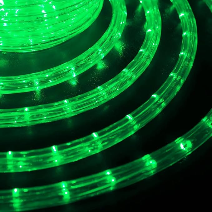 50ft LED Rope Lights Outdoor, 360 LED Connectable and Flexible Tube Lights with 8 Modes, Waterproof LED Rope Lighting for Garden, Patio, Pool, Bedroom, Party, Indoor Outdoor Christmas Decor (Green) Jnaurb