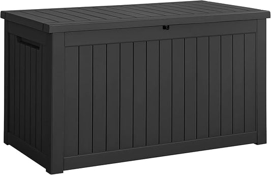 Devoko XXL 230 Gallon Resin Large Deck Box Waterproof Outdoor Storage Box Loackable for Patio Furniture Cushions and Garden Tools(230 Gallon, Black) DEVOKO