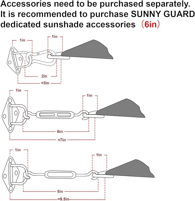 SUNNY GUARD Custom Size 13'x16'x16' Triangle Butter Cream UV Block Sunshade for Backyard Yard Deck Patio Garden Outdoor Activities and Facility(Customized) SUNNYGUARD