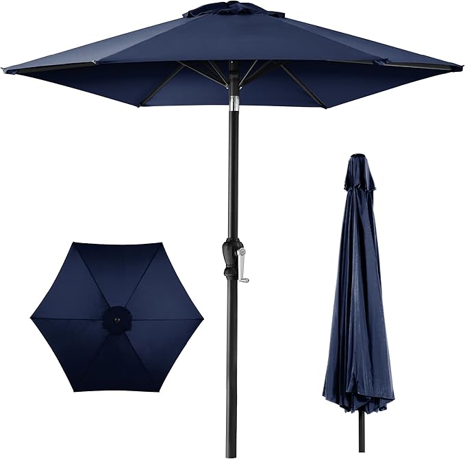 Best Choice Products 10ft Outdoor Table Compatible Steel Polyester Market Patio Umbrella w/Crank and Easy Push Button Tilt BestChoiceProducts
