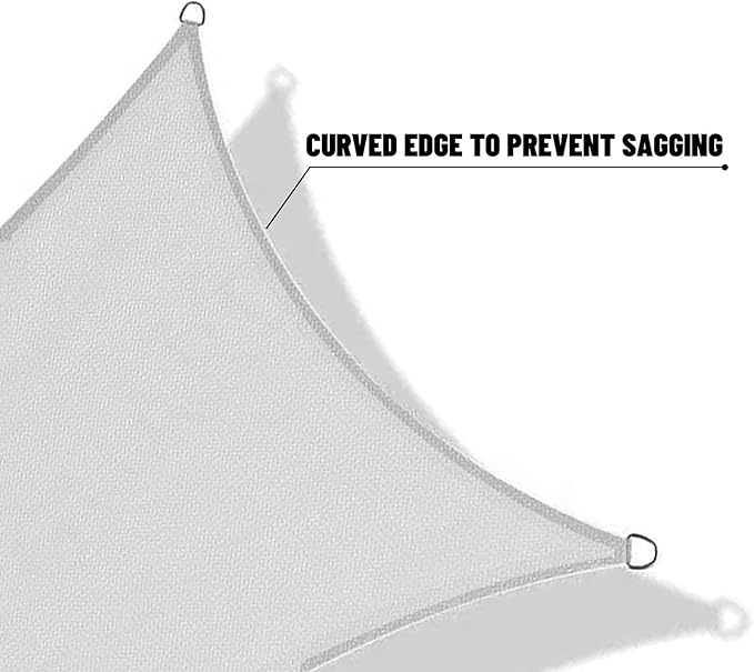 SUNNY GUARD Sun Shade Sail 8' X 16' Rectangle Silver Grey UV Block Sunshade for Backyard Yard Deck Patio Garden Outdoor Activities and Facility(We Make Custom Size) SUNNYGUARD