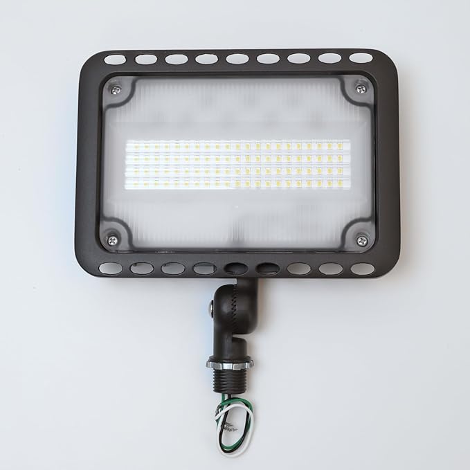 CINOTON 65W LED Flood Lights Outdoor, IP65 Waterproof Exterior Security Wall Lights with 180°Knuckle, 9100LM 120V Outside Aluminum Lighting Fixture for Patio Porch Barn Garden 5000K 2 Pack, UL Listed CINOTON
