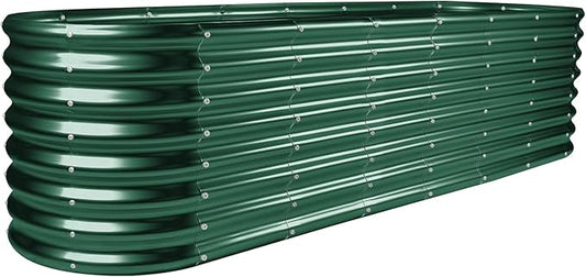 Land Guard 8×2×2ft Galvanized Raised Garden Bed Kit, Raised Garden Boxes Outdoor, Oval Metal Raised Garden Beds for Vegetables, Forest Green LandGuard