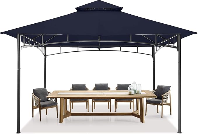MASTERCANOPY Outdoor Garden Gazebo for Patios with Stable Steel Frame (11x11, Navy Blue) MASTERCANOPY