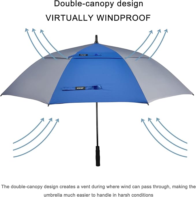 G4Free 47/54/62/68/72 Inch Automatic Open Golf Umbrella Oversize Extra Large Double Canopy Vented Windproof Waterproof Stick Umbrellas G4Free