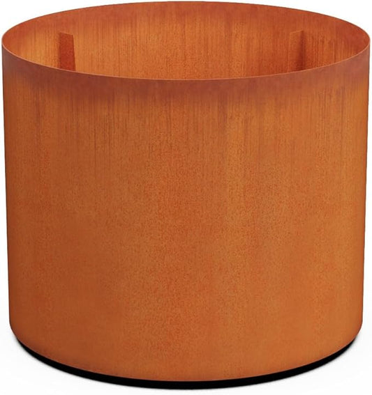 Plantercraft Large Round Planters for Outdoor Plants | 36x30 Inch Extra Large Corten Steel Planters for Front Porch & Patio | Modern Rustic Metal Planter Plantercraft