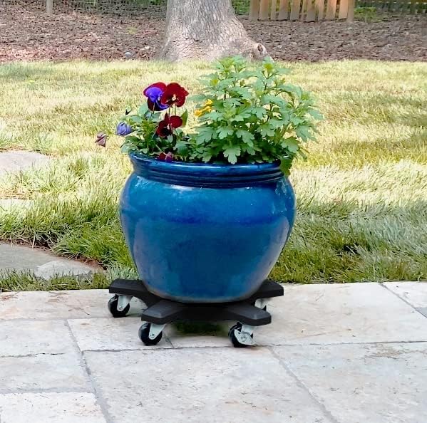 Bosmere 14" Plant Caddie - Heavy-Duty Rolling Plant Stand with Locking Wheels, 500 lb Capacity – Durable Plant Caddy for Indoor/Outdoor Use, Charcoal Bosmere