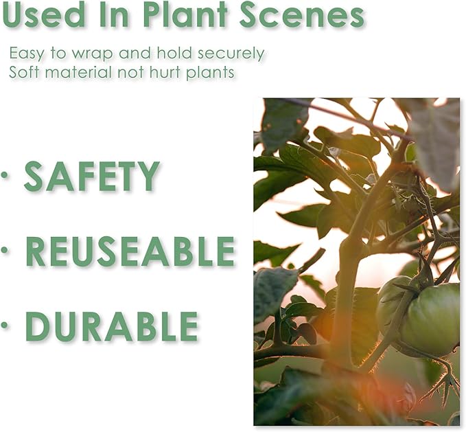 Garden Tie Green Tape, Plant Supports, Gentle On Plants (32.8ft × 0.6 inch, 3 Rolls, Green) plantactic