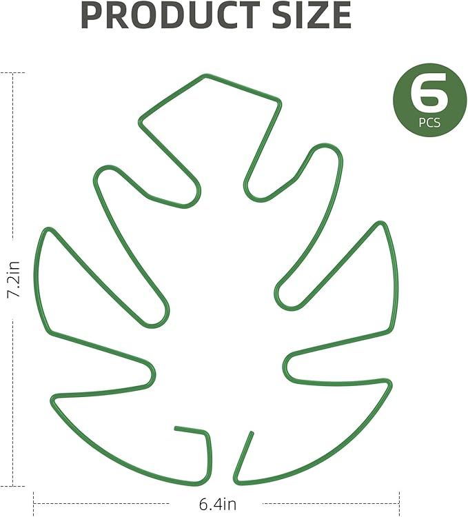 6PCS Iron Monstera Plant Support, Uniquely Designed Indoor Plant Accessories, Stable Plant Support Stakes for Indoor Plant, Turtle Shell Bamboo Clamp Set for Thriving Growth Rootora