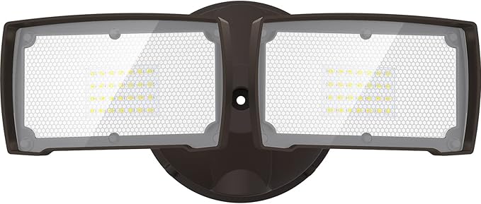 LEPOWER 3000LM LED Flood Light Outdoor, Switch Controlled LED Security Light, 28W Exterior Lights with 2 Adjustable Heads, 5500K, IP65 Waterproof for Garage, Yard, Patio Brown LEPOWER