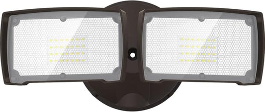 LEPOWER 3000LM LED Flood Light Outdoor, Switch Controlled LED Security Light, 28W Exterior Lights with 2 Adjustable Heads, 5500K, IP65 Waterproof for Garage, Yard, Patio Brown LEPOWER