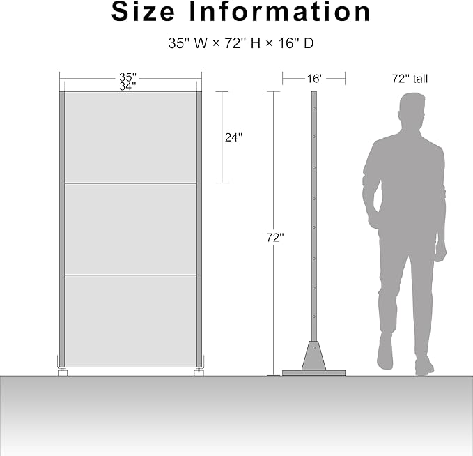 Casaphoria Metal Privacy Screen Outdoor, 72" H x 35" W Freestanding Decorative Privacy Screen for Patio Deck Balcony Garden with Stable Base, Black-Net Casaphoria