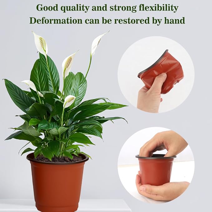 Nursery Pots 100 PCS 4 Inch Plant Pots with 100 Labels, Planting Pot for Plants Indoor Outdoor, Plastic Flower Pot for Seedlings Transplanting Small Plants Growing Cidenbio