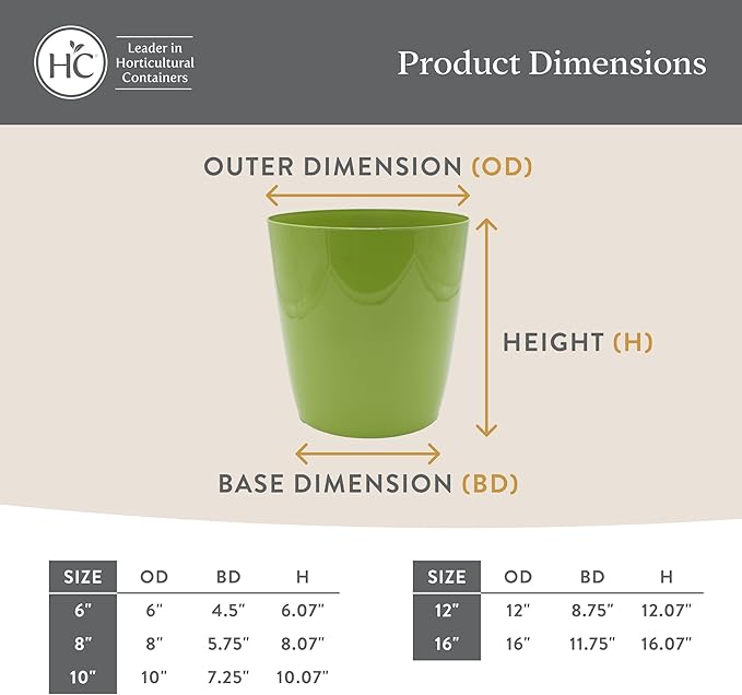 The HC Companies Aria Round Self-Watering Pot - Lightweight Plastic Planter for Herbs & More - Durable Plant Pots for Indoor Plants & Outdoor Plants (8" Sapphire Blue, Pack of 2) TheHCCompanies