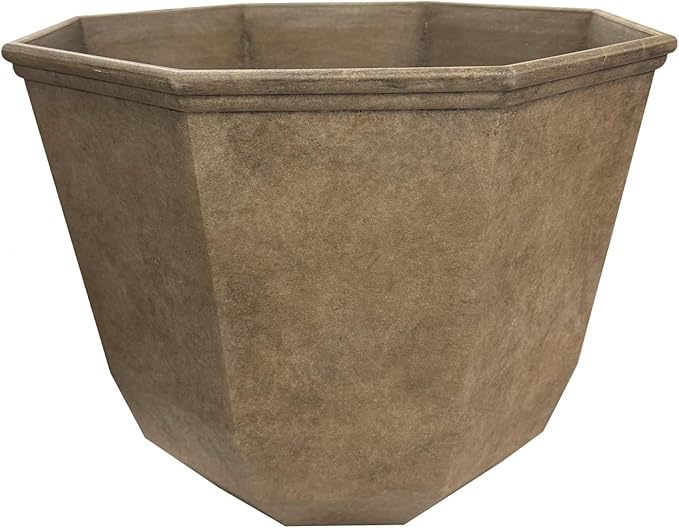 Classic Home and Garden Shaina Planting Pots - Lightweight Indoor & Outdoor Plant Pots - UV-Resistant Resin Flower Pots - Pot Planters for Flowers & Herbs (15” Earth) ClassicHomeandGarden