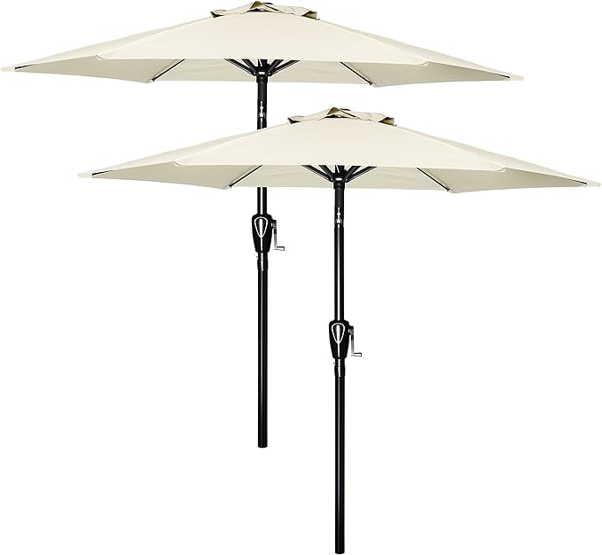 Simple Deluxe 9' Patio Umbrella Outdoor Table Market Yard Umbrella with Push Button Tilt/Crank SimpleDeluxe