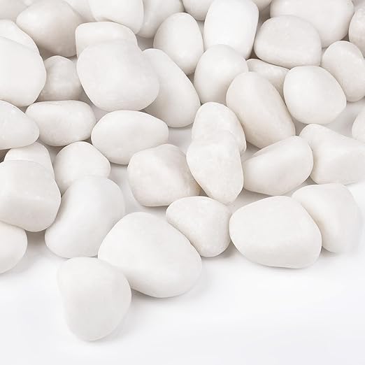 5 lbs White Rocks for Landscaping, 1-2 inch Decorative Rocks for Plants Indoor, Large Polished River Rocks for Garden, Outdoor Landscaping, Walkways, Yard, Plants Pots, Vases, Crafts OutdoorD%C3%A9cor