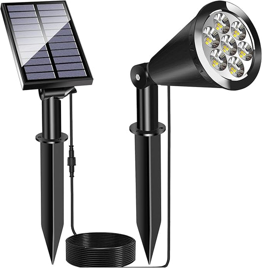 MEIHONG Solar Spot Light Outdoor, Waterproof LED Landscape Lights Dusk to Dawn, 2-in-1 Solar Spotlight Solar Powered Accent Lights for Garden Porch Walkway Patio (1 Pack) MEIHONG