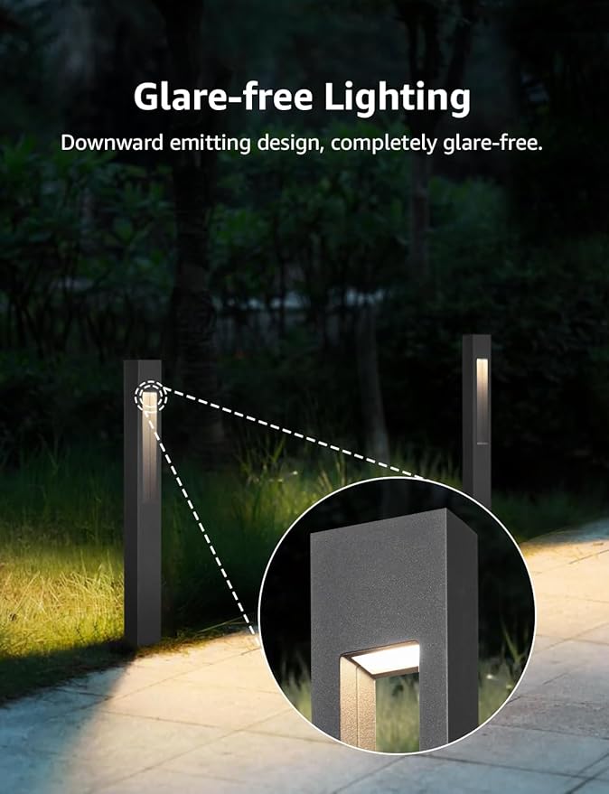 SUNVIE Low Voltage Landscape Lights 3W LED Pathway Lights Wired Aluminum Waterproof Outdoor Landscape Lighting 3000K 12-24V Path Lights Low Voltage for Garden Yard Walkway ETL, 8 Pack with Connectors SUNVIE