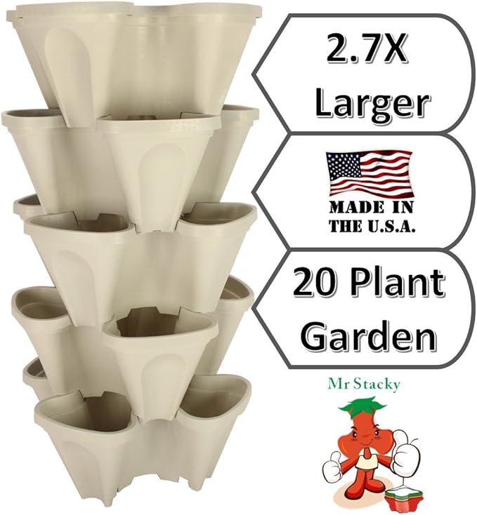 Mr. Stacky 5 Tiered Vertical Gardening Planter, Indoor & Outdoor Mr.+Stacky