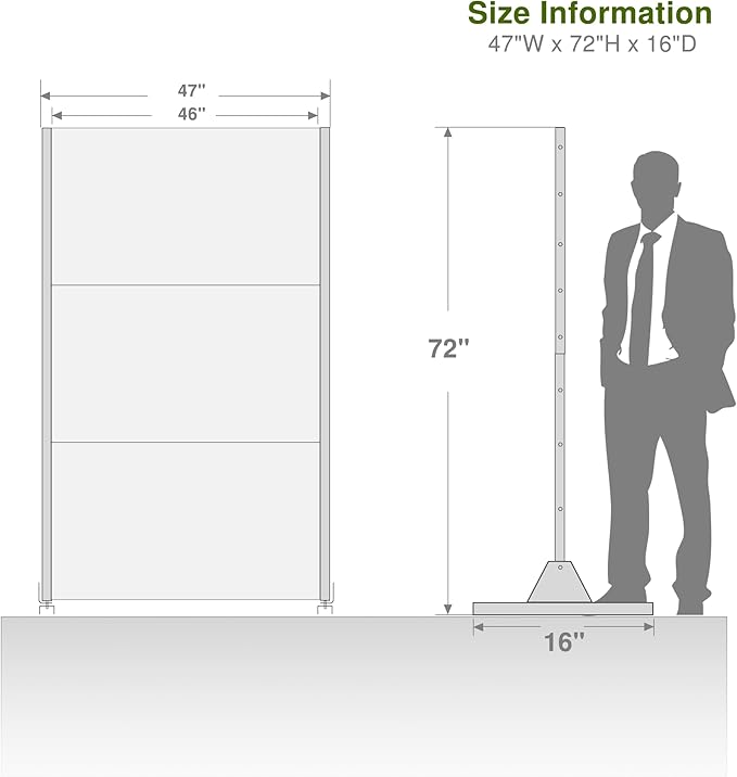 Casaphoria Metal Privacy Screen Outdoor, 72" H x 47" W Freestanding Decorative Privacy Screen for Patio Deck Balcony Garden with Stable Base, Black Helen Casaphoria