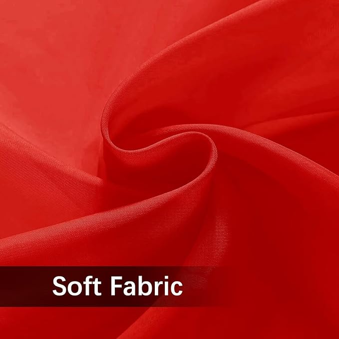 SpaceDresser Waterproof Outdoor Sheer Curtains for Patio - 2 Panels Rod Pocket Indoor Voile Sheer Curtain for Living Room,52W x 84L inch, Red SpaceDresser