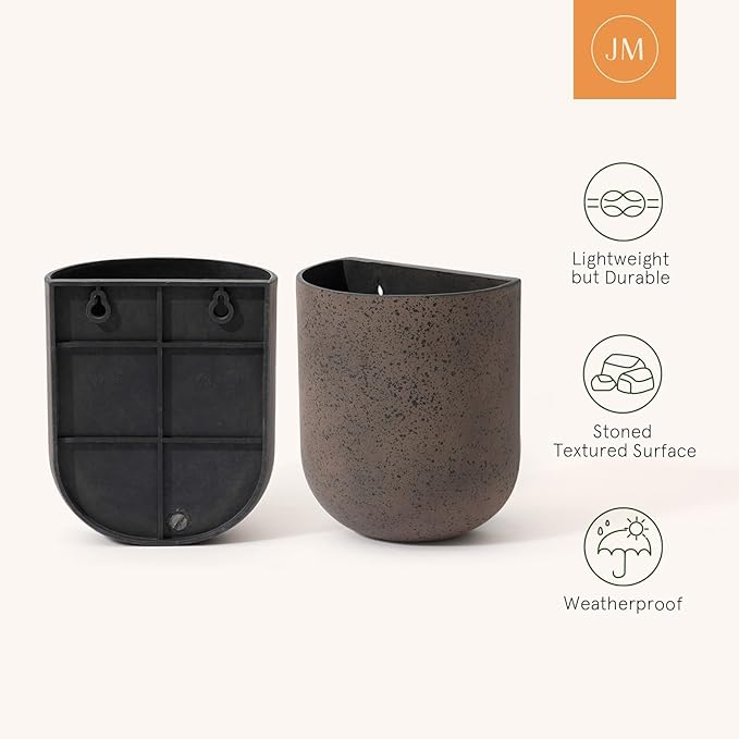LA JOLIE MUSE Wall Hanging Planters for Indoor Plants, Hanging Flower Pots for Air Plants Succulent, Set of 2, 5.7L*4.1W*7H, Iron Rust LaJol%C3%ADeMuse