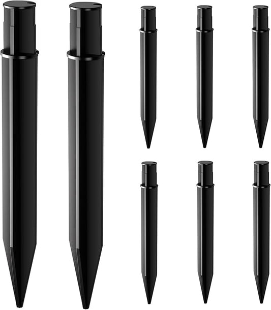 8 Pack Reinforced Ground Stakes, 0.83" x 8.27" Solar Lights Spikes, ABS Plastic Replacement Nails for Solar Pathway Lights Spot Lights Torch Lights Garden Lights COXSENI
