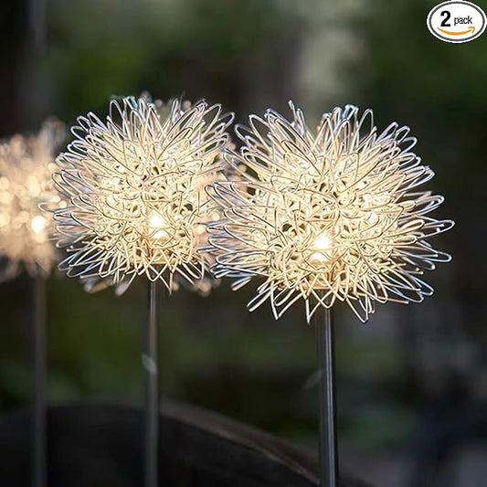 GUOCHENG Dandelion Solar Garden Lights Waterproof Outdoor LED Landscape Lights, Solar Flower Lights for Courtyard Pathway Flowerbed Patio Lawn Décor(2Pcs) GUOCHENG