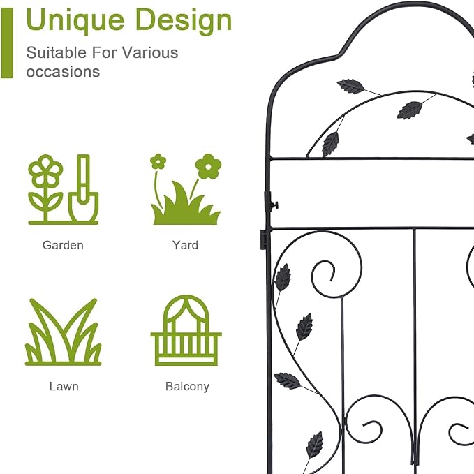 hogardeck 4 Packs 60 * 18 inch Metal Garden Trellis for Climbing Plants Outdoor,Heavy Duty,Black Coating Rustproof Trellis for Rose, Vegetable, Flowers, Expandable,Perfect for Training Climbing Plants HOGARDECK