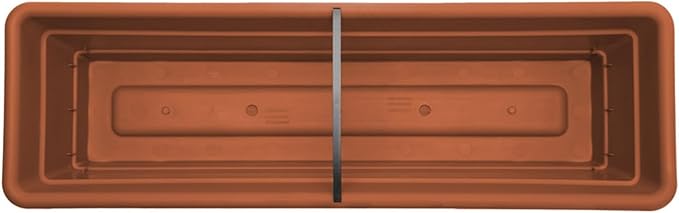 Bloem Dura Cotta Window Box Planter: 30" - Terra Cotta - Large Box with Tray, Weatherproof Resin Box, Removable Tray for Indoor & Outdoor Use, Gardening, 4 Gallon Capacity Bloem