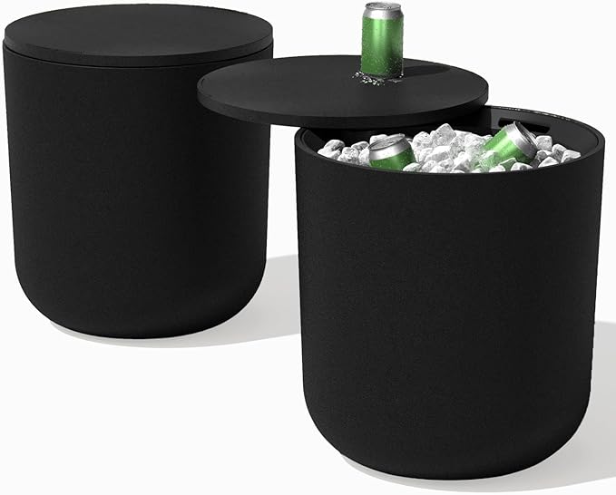 Veradek Kona Cooler Side Table – 2-in-1 Outdoor Patio Side Table w/Cooler | Insulated 40L Capacity | Modern Accent Décor for Hosting, BBQ, Poolside VeradekOutdoor
