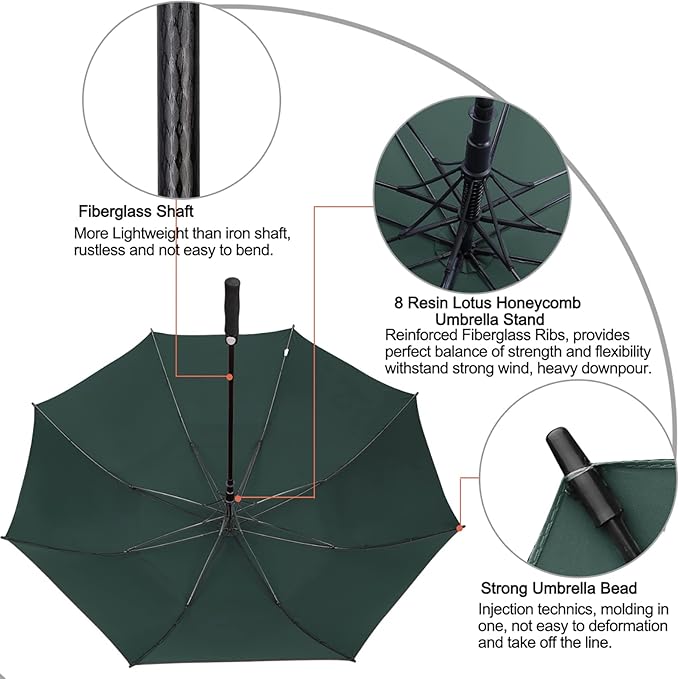 G4Free 47/54/62/68/72 Inch Automatic Open Golf Umbrella Oversize Extra Large Double Canopy Vented Windproof Waterproof Stick Umbrellas G4Free