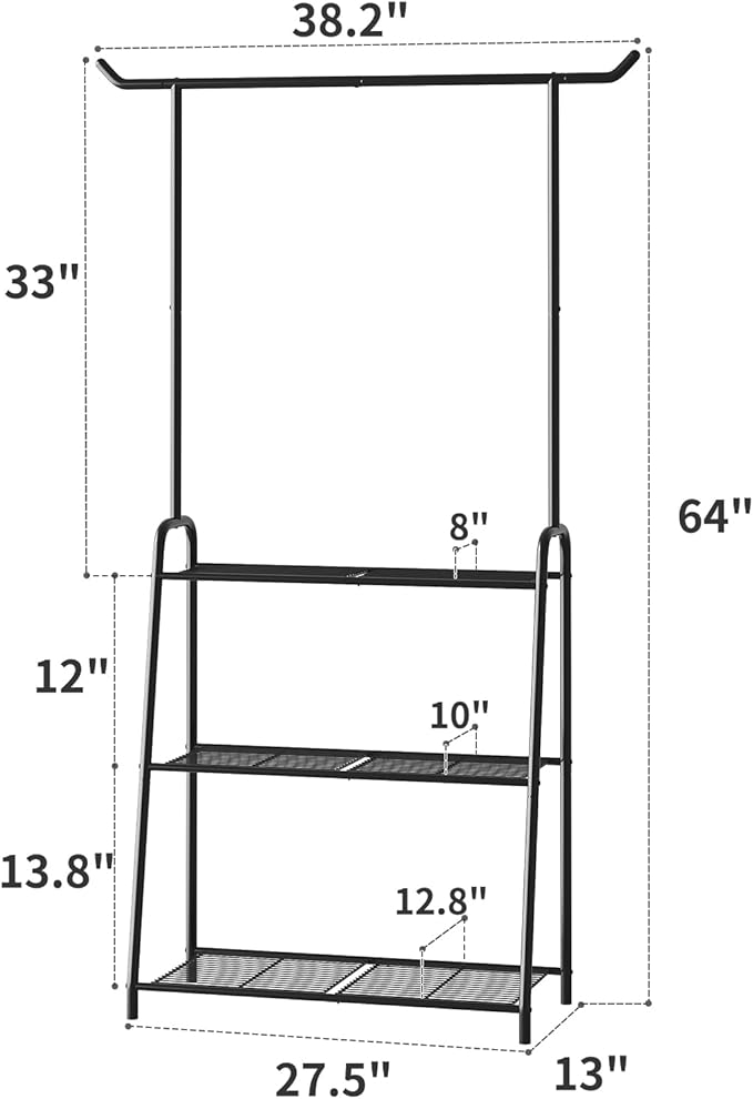 Plant Stand Indoor Outdoor,Metal Plant Stands for Multiple Plants,3 Tier Tall Hanging Plant Shelf,Large Heavy Duty Flower Holder Ladder Plant for Living Room, Patio, Balcony (Black) Kitsanery