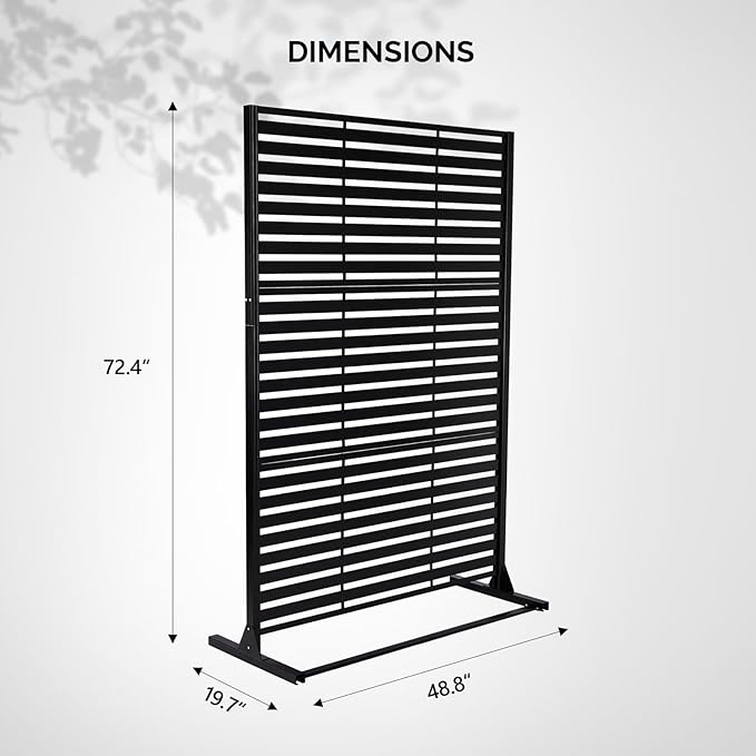 VINGLI Metal Privacy Screen for Outdoor, 72" x 49" Freestanding Privacy Fence Panels, Decorative Room Divider for Patio, Deck, Balcony, Pool VINGLI