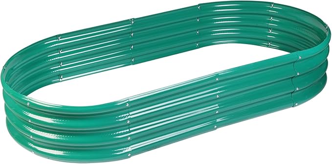 Raised Garden Bed Galvanized Planter Box Outdoor, Rot-Resistant Metal Garden Bed Planter for Vegetables Flower Herb (6.5ft, Green) RaisedGardenBed