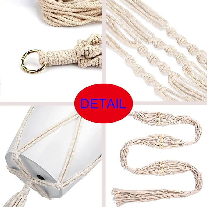 ELANE 2PCS 3-Tier 70" Macrame Plant Hangers Basket Plant Hanger Indoor Outdoor Hanging Plant Holder for Stand Flower Pots Decorations ELANE