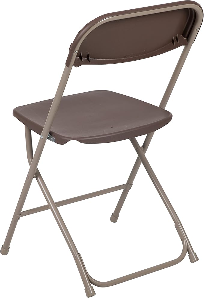 Flash Furniture Hercules Series Plastic Folding Chair - Brown - 4 Pack 650LB Weight Capacity Comfortable Event Chair-Lightweight Folding Chair FlashFurniture