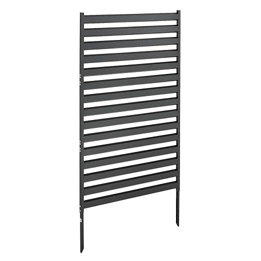 VEVOR Metal Privacy Screen, 38" W x 60" H Freestanding Modern Privacy Fence, Garden Divider Panel with Extended Ground Stakes & Panel Height Adjustable, Freestanding Outdoor Divider for Garden, Indoor VEVOR