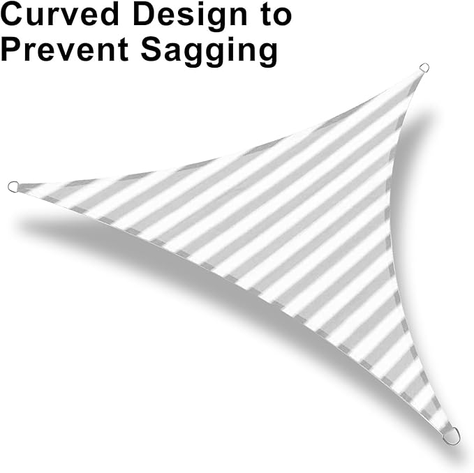 LOVE STORY 10' x 10' x 10' Triangle Grey-White Sun Shade Sail Canopy UV Block for Outdoor Patio Garden Backyard LOVESTORY