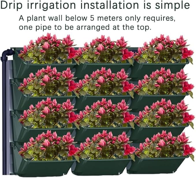 Self-Watering Wall Mounted Planter Set, Indoor and Outdoor Vertical Planter, Stackable Wall Mounted, for Balcony Decoration (Blackish Green 8 Pack) Rootora