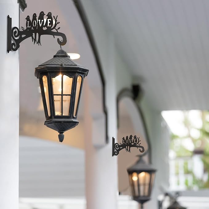 2-Pack Aesthetic Wall Plant Hanger Indoor and Outdoor – 10 Inch Metal Hanging Plant Bracket with Beautiful Bird Pattern – Anti Rust Plant Hooks for Hanging Plants, Bird Feeder, Wind Chime, Lantern Qiaomeiysp