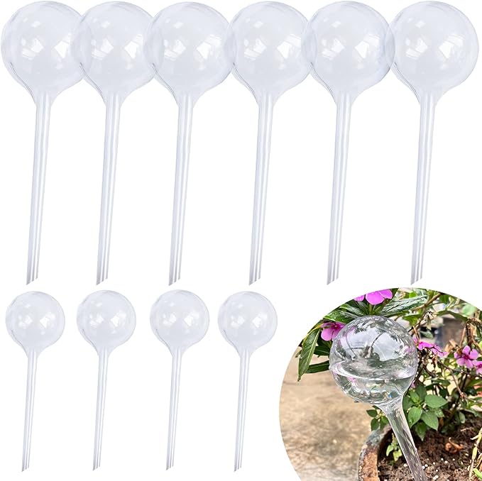 Plant Automatic Watering Devices, Clear Plastic Self-Watering Bulbs Flower Automatic Watering Device While Away Garden Waterer for Plant Indoor Outdoor MOONSOUND